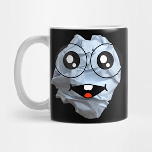 Funny crumpled paper with glasses Mug